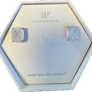 Elegant White Ice Crystal BP Stud Earrings